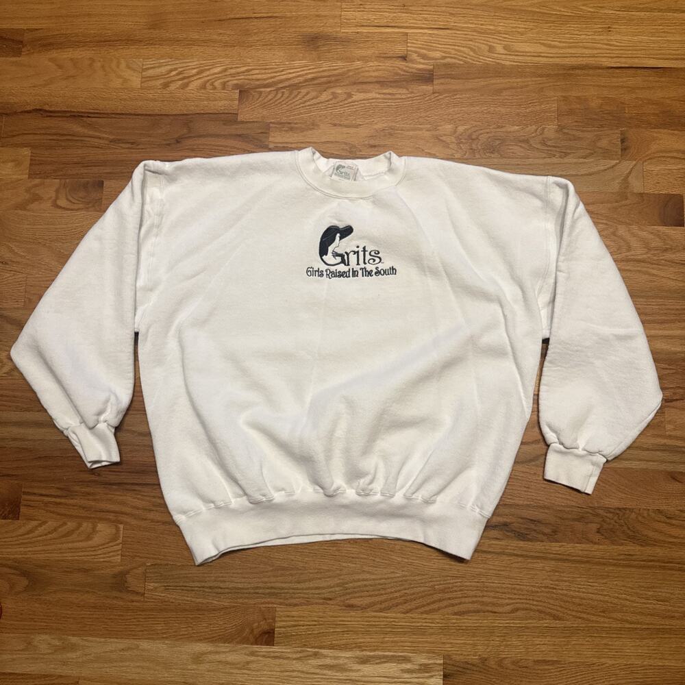 Vtg GRITS Girls Raised In The South Sweatshirt Sz XXL Made In USA Southern Pride